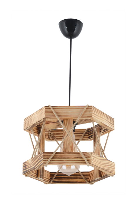 Opviq Lámpara de Araña Hexagonal Natural de Madera